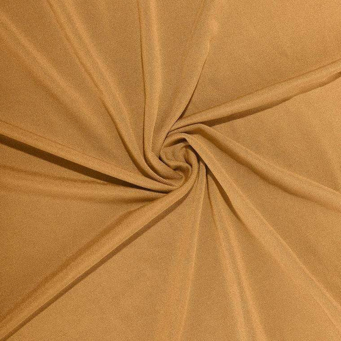 8 ft Fitted Spandex Tablecloth 96" x 30" x 30" - Gold TAB_REC_SPX8FT_GOLD