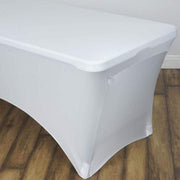 8 ft Fitted Spandex Tablecloth 96" x 30" x 30" - Ivory TAB_REC_SPX8FT_IVR