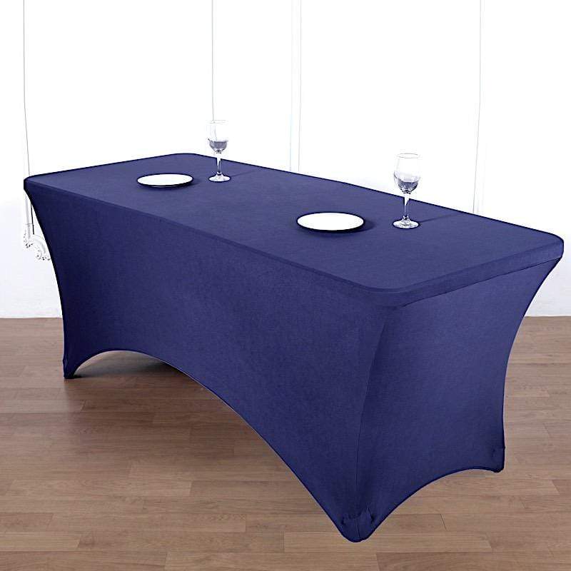 8 ft Fitted Spandex Tablecloth 96" x 30" x 30" - Purple TAB_REC_SPX8FT_PURP