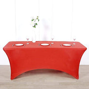 8 ft Fitted Spandex Tablecloth 96" x 30" x 30" - Red TAB_REC_SPX8FT_RED