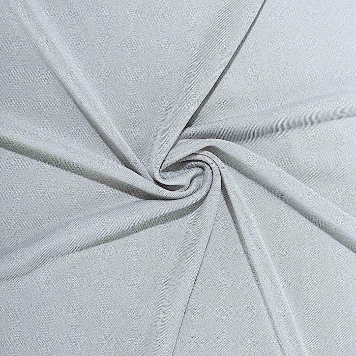 8 ft Fitted Spandex Tablecloth 96" x 30" x 30" - Silver TAB_REC_SPX8FT_SILV