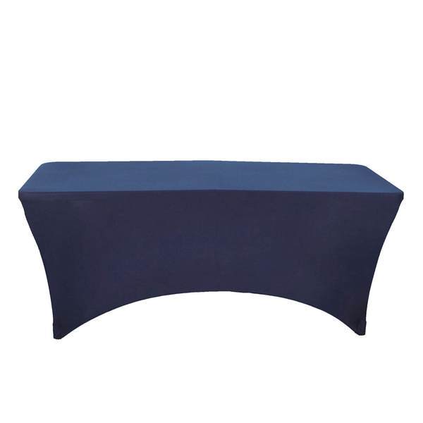 8 ft Fitted Spandex Tablecloth 96" x 30" x 30" - Navy Blue TAB_REC_SPX8FT_NAVY