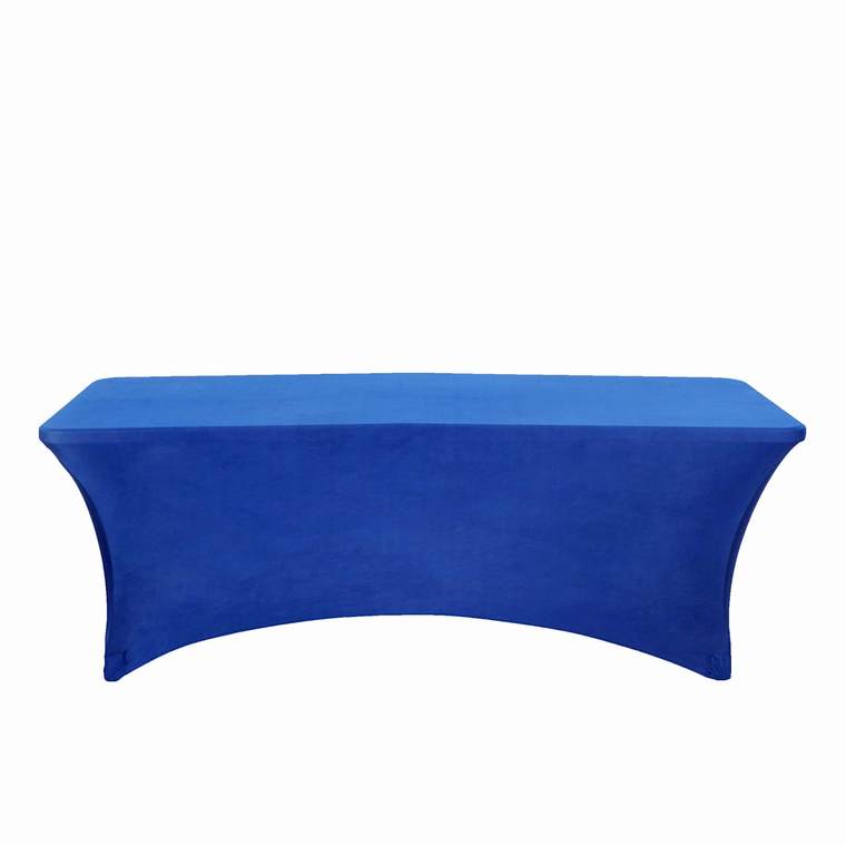 8 ft Fitted Spandex Tablecloth 96" x 30" x 30" - Royal Blue TAB_REC_SPX8FT_ROY