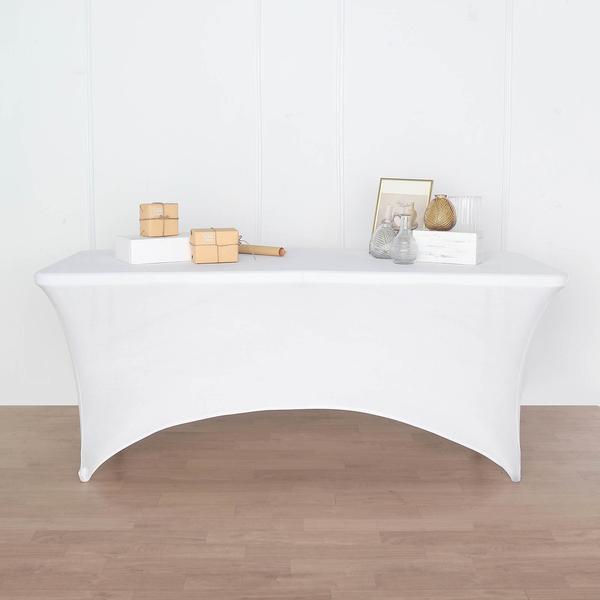 8 ft Fitted Spandex Tablecloth Open Back Rectangular Table Cover