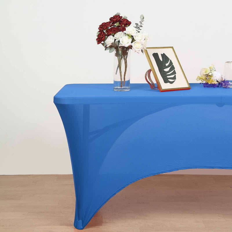 8 ft Fitted Spandex Tablecloth Open Back Rectangular Table Cover