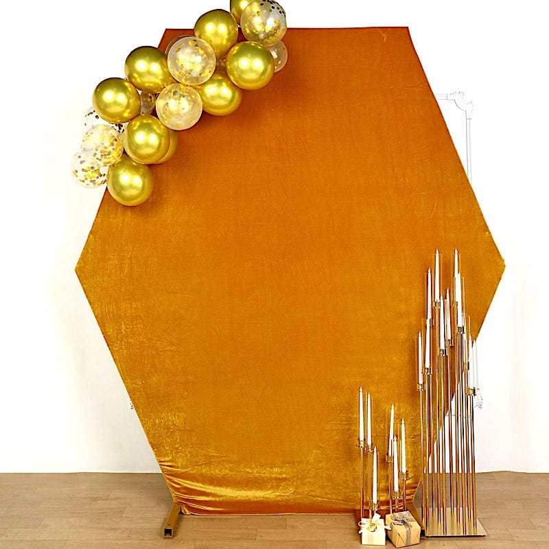 8 ft Fitted Velvet Hexagon Backdrop Stand Cover Wedding Decorations