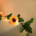 8 ft LED Sunflowers with Leaves Garland Battery Operated Fairy Lights - Yellow and Green LEDSTR_ARTI_002_CLR