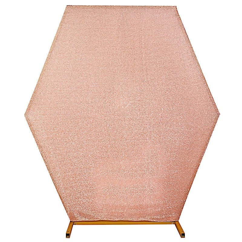 8 ft Metallic Spandex Hexagon Backdrop Stand Cover Wedding Decorations