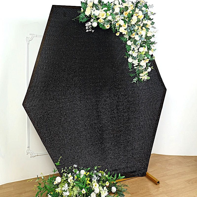 8 ft Metallic Spandex Hexagon Backdrop Stand Cover Wedding Decorations