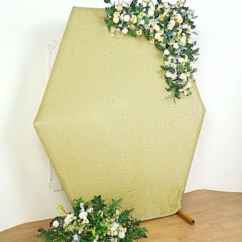 8 ft Metallic Spandex Hexagon Backdrop Stand Cover Wedding Decorations