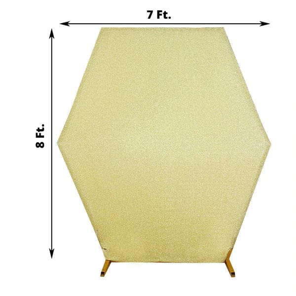 8 ft Metallic Spandex Hexagon Backdrop Stand Cover Wedding Decorations