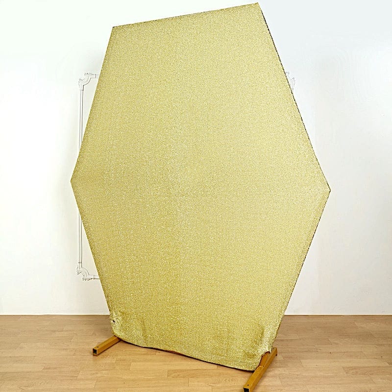 8 ft Metallic Spandex Hexagon Backdrop Stand Cover Wedding Decorations
