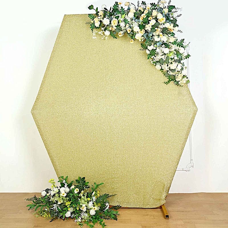 8 ft Metallic Spandex Hexagon Backdrop Stand Cover Wedding Decorations