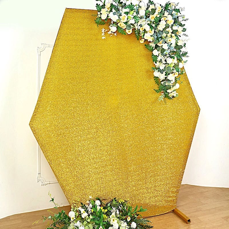 8 ft Metallic Spandex Hexagon Backdrop Stand Cover Wedding Decorations