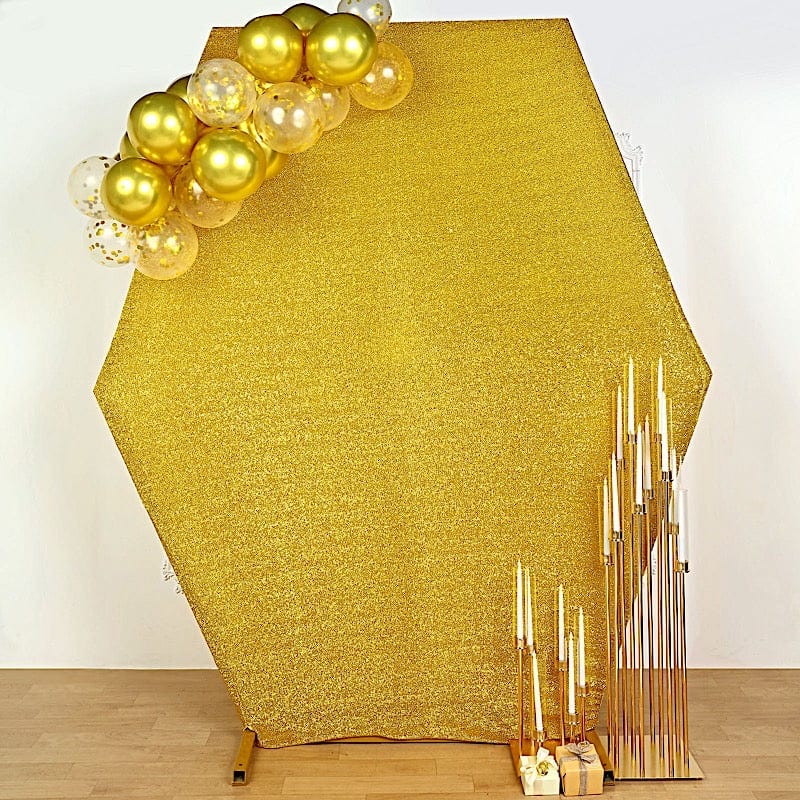 8 ft Metallic Spandex Hexagon Backdrop Stand Cover Wedding Decorations