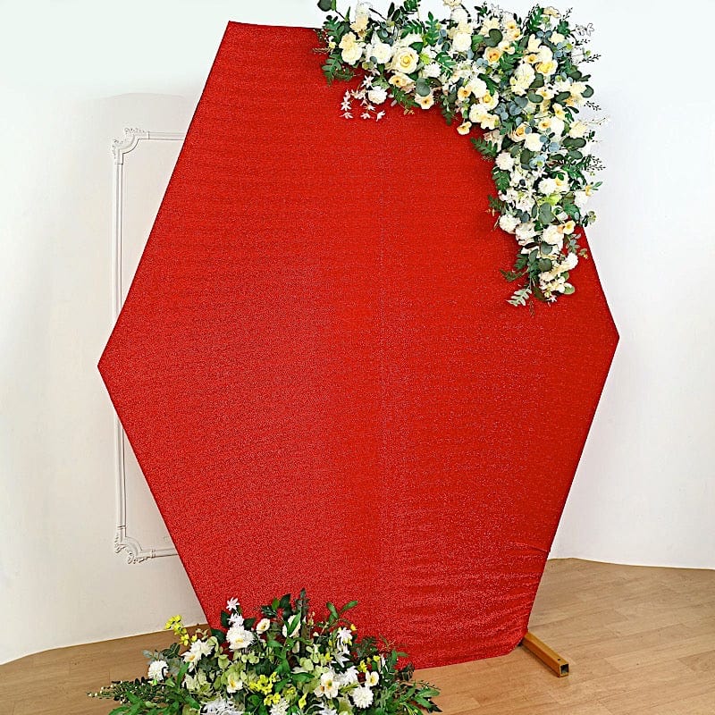 8 ft Metallic Spandex Hexagon Backdrop Stand Cover Wedding Decorations