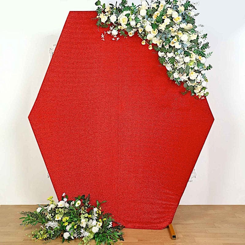 8 ft Metallic Spandex Hexagon Backdrop Stand Cover Wedding Decorations