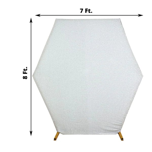 8 ft Metallic Spandex Hexagon Backdrop Stand Cover Wedding Decorations