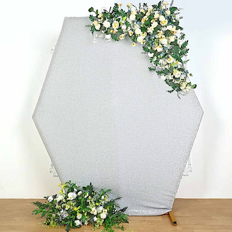8 ft Metallic Spandex Hexagon Backdrop Stand Cover Wedding Decorations