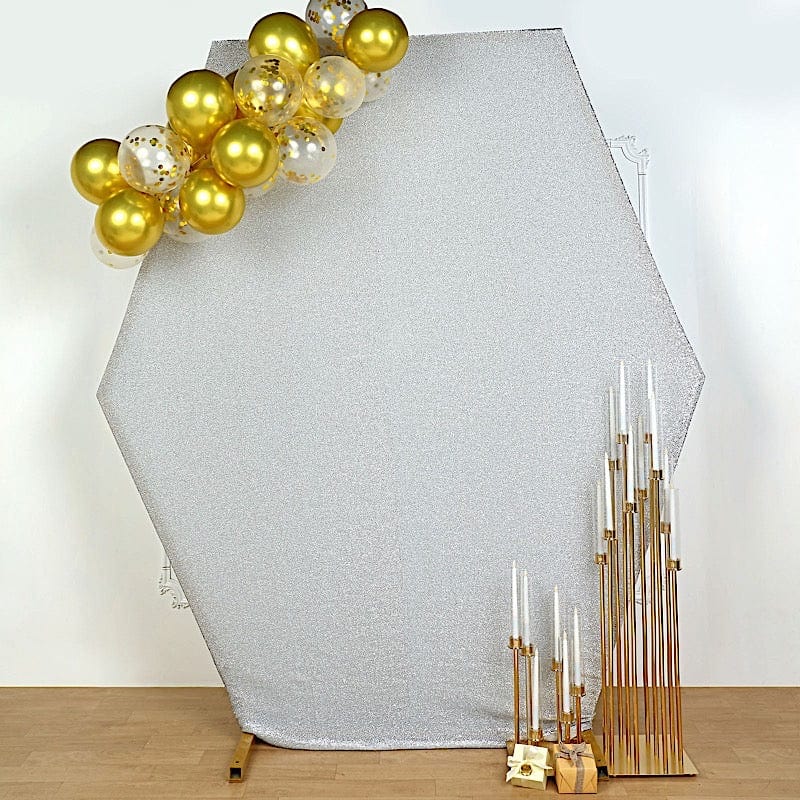 8 ft Metallic Spandex Hexagon Backdrop Stand Cover Wedding Decorations