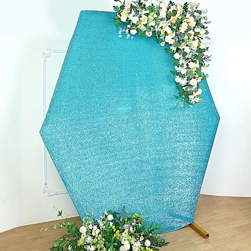 8 ft Metallic Spandex Hexagon Backdrop Stand Cover Wedding Decorations