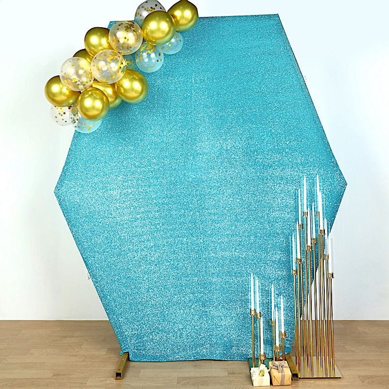 8 ft Metallic Spandex Hexagon Backdrop Stand Cover Wedding Decorations