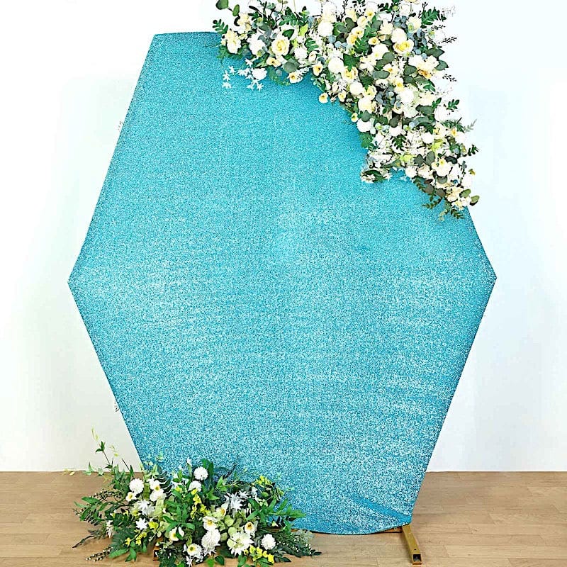 8 ft Metallic Spandex Hexagon Backdrop Stand Cover Wedding Decorations