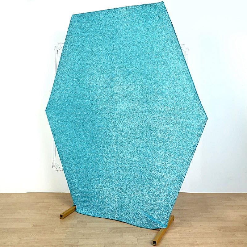 8 ft Metallic Spandex Hexagon Backdrop Stand Cover Wedding Decorations