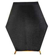 8 ft Metallic Spandex Hexagon Backdrop Stand Cover Wedding Decorations BKDP_STNDHEX1_23_BLK