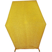 8 ft Metallic Spandex Hexagon Backdrop Stand Cover Wedding Decorations BKDP_STNDHEX1_23_GOLD