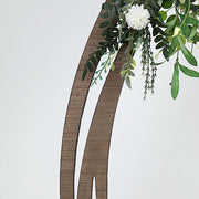 8 ft Round Natural Wood Wedding Arch Backdrop Stand - Brown BKDP_STNDCIR2_NAT