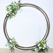 8 ft Round Natural Wood Wedding Arch Backdrop Stand - Brown BKDP_STNDCIR2_NAT