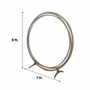 8 ft Round Natural Wood Wedding Arch Backdrop Stand - Brown BKDP_STNDCIR2_NAT