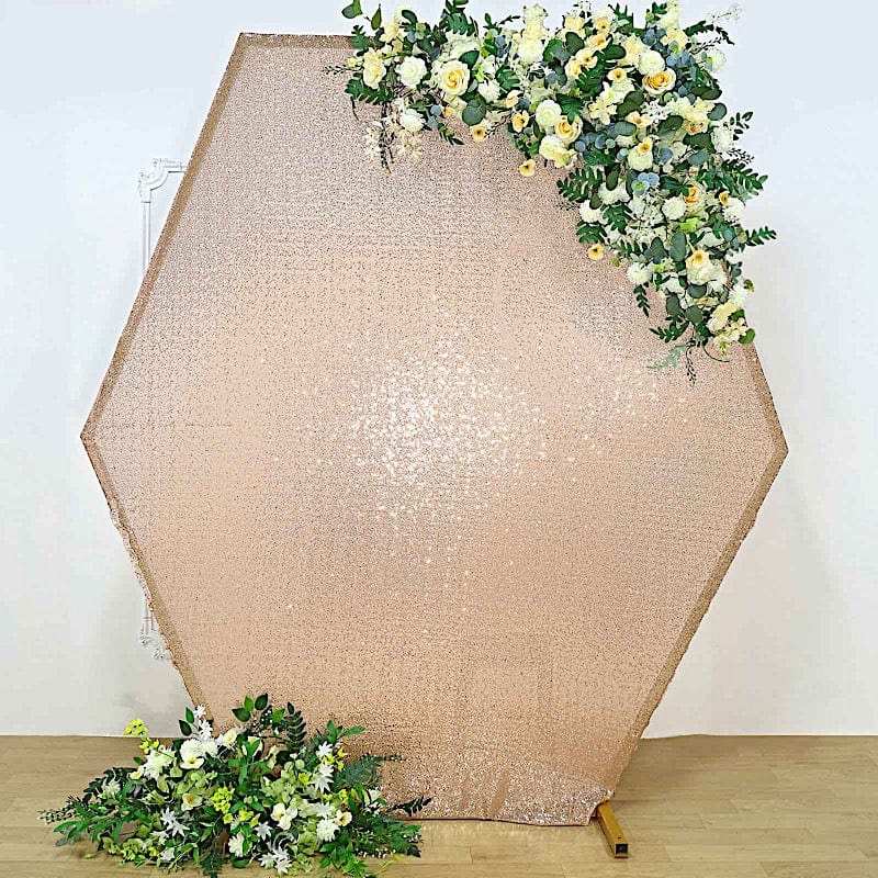 8 ft Sparkle Sequin Hexagon Backdrop Stand Cover Wedding Decorations