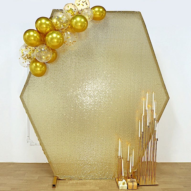 8 ft Sparkle Sequin Hexagon Backdrop Stand Cover Wedding Decorations