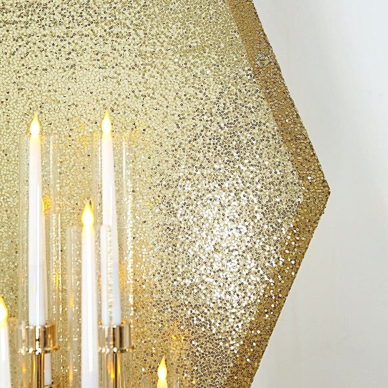 8 ft Sparkle Sequin Hexagon Backdrop Stand Cover Wedding Decorations