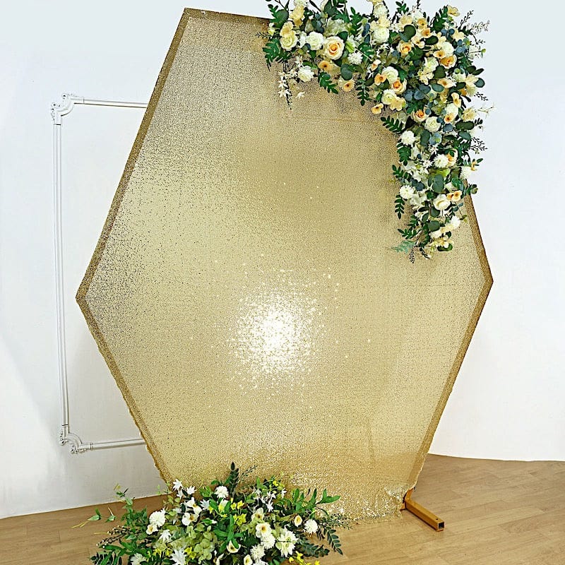 8 ft Sparkle Sequin Hexagon Backdrop Stand Cover Wedding Decorations