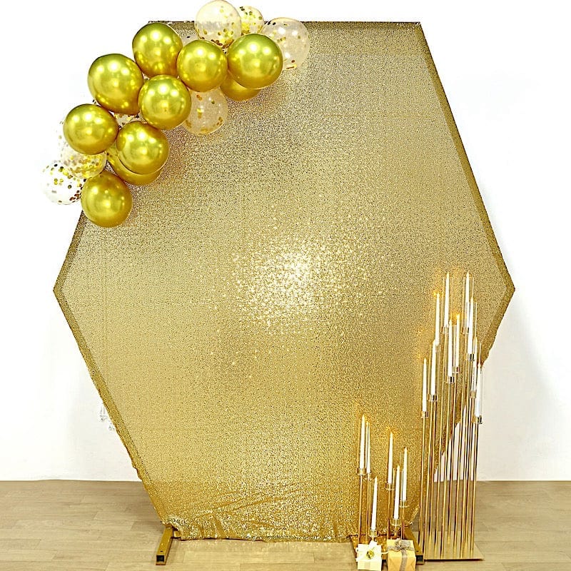 8 ft Sparkle Sequin Hexagon Backdrop Stand Cover Wedding Decorations