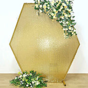 8 ft Sparkle Sequin Hexagon Backdrop Stand Cover Wedding Decorations