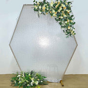 8 ft Sparkle Sequin Hexagon Backdrop Stand Cover Wedding Decorations