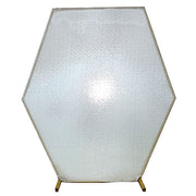 8 ft Sparkle Sequin Hexagon Backdrop Stand Cover Wedding Decorations BKDP_STNDHEX1_02_SILV