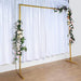 8 ft tall Square Metal Wedding Arch Backdrop Stand - Gold BKDP_STNDREC1_GOLD