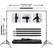 8 ft x 10 ft Photography Backdrop Stand Kit - Black BKDP_STND09