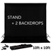 8 ft x 10 ft Photography Backdrop Stand Kit with 2 Free Backdrops BKDP_STND08