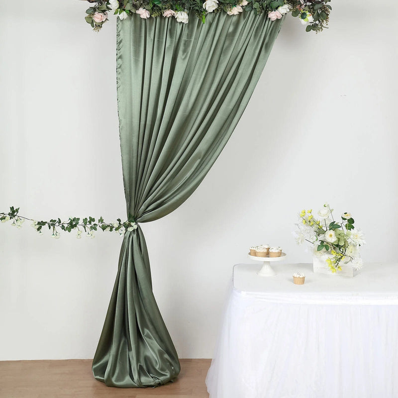 8 ft x 10 ft Satin Backdrop Curtain Photo Booth Decorations BKDP_STN_8X10_DSG