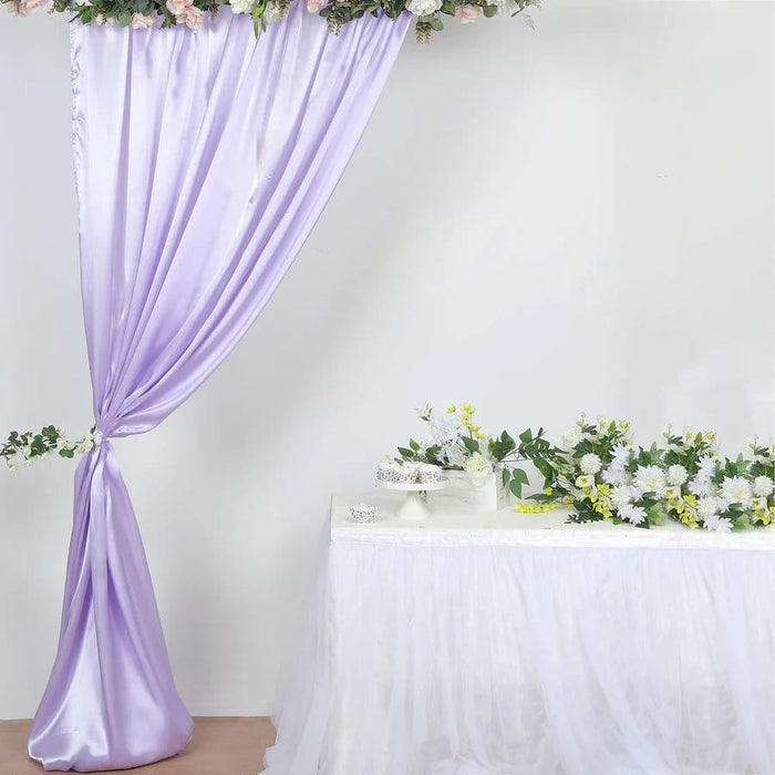 8 ft x 10 ft Satin Backdrop Curtain Photo Booth Decorations BKDP_STN_8X10_LAV