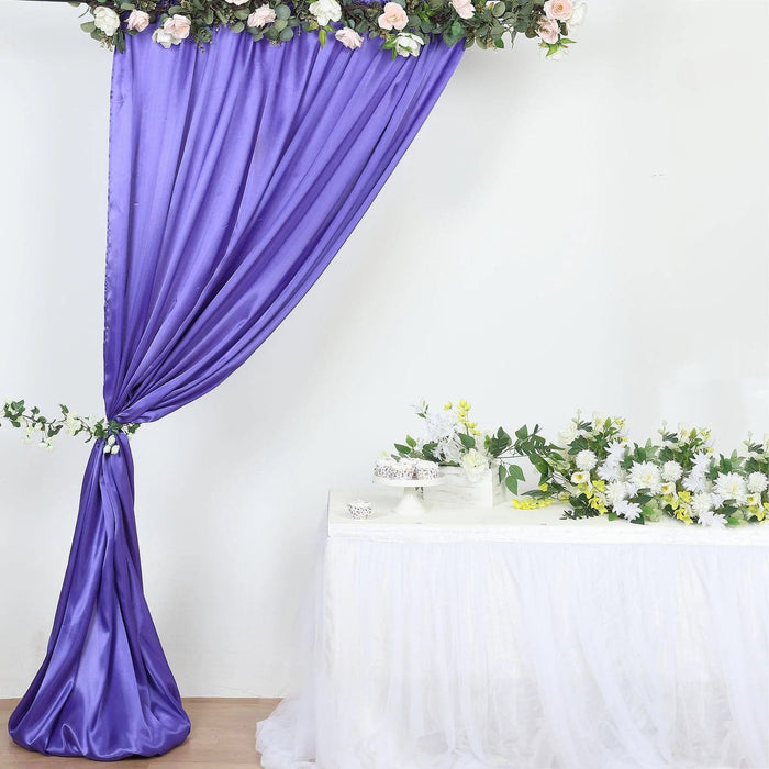 8 ft x 10 ft Satin Backdrop Curtain Photo Booth Decorations BKDP_STN_8X10_PURP
