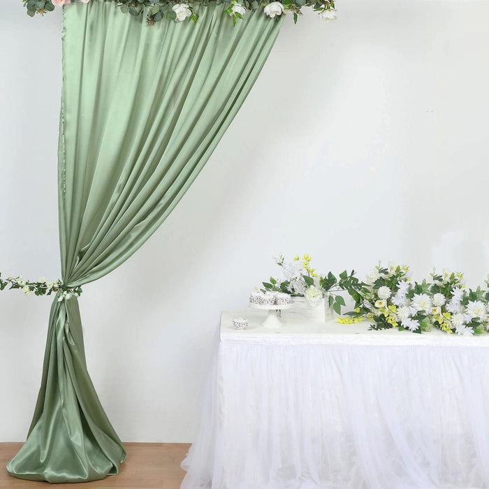 8 ft x 10 ft Satin Backdrop Curtain Photo Booth Decorations BKDP_STN_8X10_SAGE