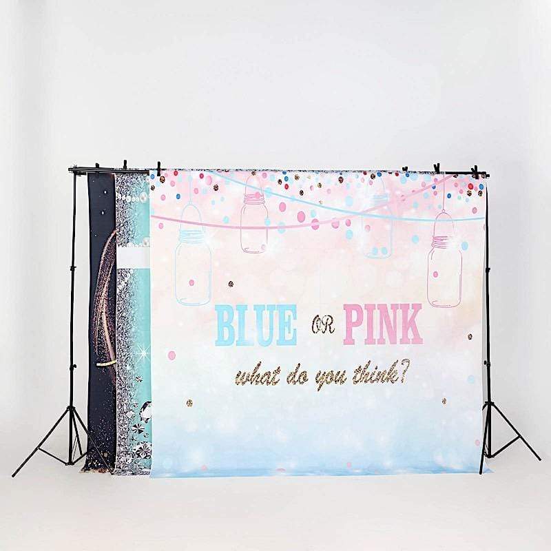 8 ft x 10 ft Triple Crossbar Adjustable Photography Backdrop Stand - Black BKDP_STND09_A