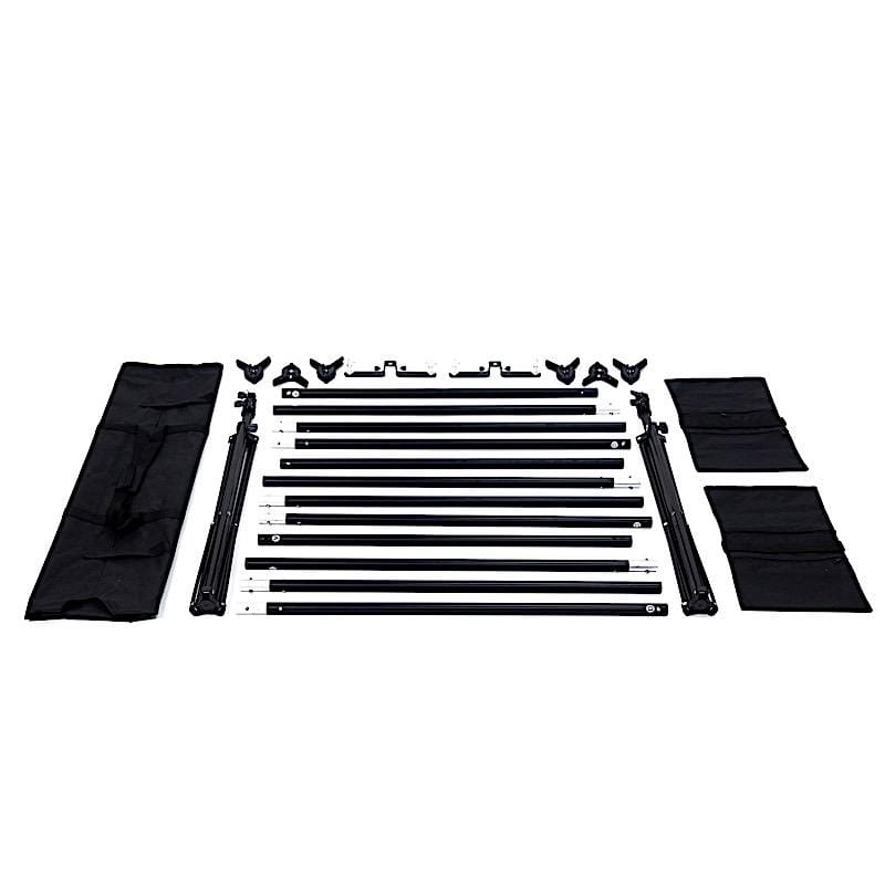 8 ft x 10 ft Triple Crossbar Adjustable Photography Backdrop Stand - Black BKDP_STND09_A